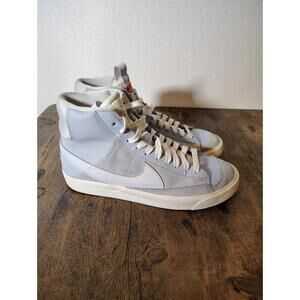 Boys Nike Blazer Mid 77 Blue White Sneaker Shoes Size US 7Y DQ6084-401